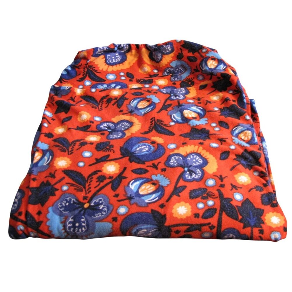 LuLaRoe TC2 Red Blue Orange Flowers Leggings
